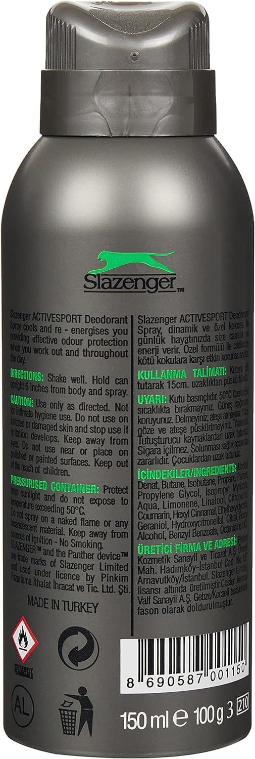 Slazenger Activesport Yeşil Erkek Deodorant Spray (150 ml)