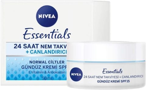 Nivea Essentials 24 Saat Nem + Canlandırıcı Gündüz Kremi 50 ml