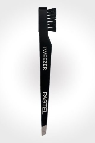 Pastel Single Tweezer With Brush 09 Eğik Uçlu Cımbız + Kaş Tarağı