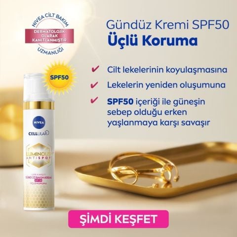 Nivea Luminous 630 Antispot SPF50 Gündüz Bakım Kremi 40 ml