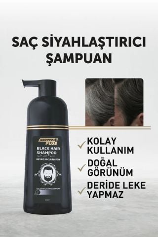 Softto Plus Black Hair Saç Siyahlaştırıcı Şampuan 350 ml