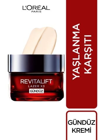 Loreal Paris Revitalift Lazer X3 Yoğun Yaşlanma Karşıtı Gündüz Bakım Kremi 50 ml