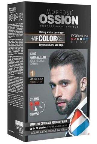 Morfose Ossion Erkek Saç Jel Boya 1 Doğal Siyah