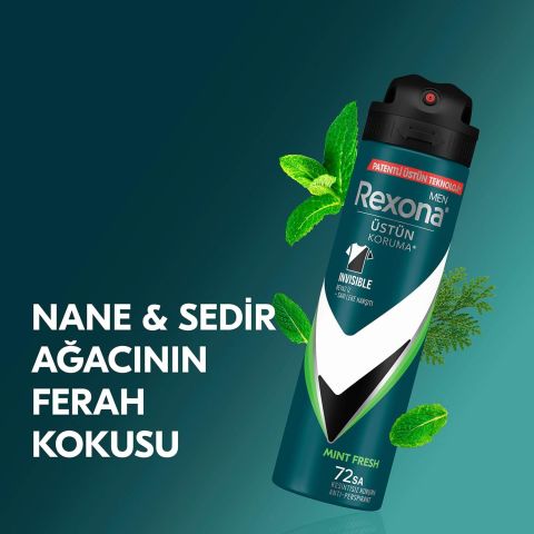 Rexona Men Natural Mint Fresh Erkek Sprey Deodorant 72 Saat 150 ml