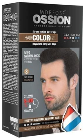 Morfose Ossion Erkek Saç Jel Saç Boyası 3 Dark Brown Koyu Kahverengi