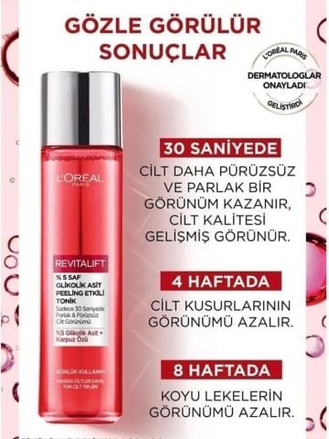 Loreal Paris Revitalift Peeling Etkili Tonik 180 ml