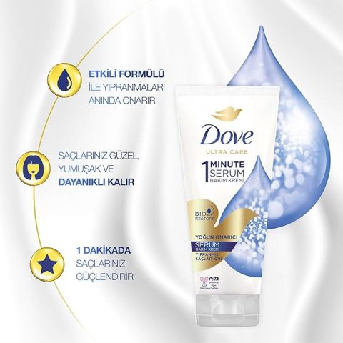 Dove 1 Minute Yoğun Onarıcı Serum Saç Bakım Kremi 170 ml