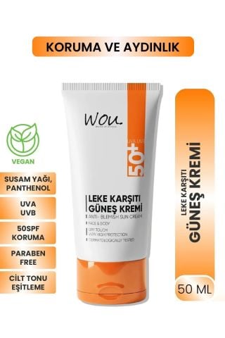 Wou Leke Karşıtı Yüksek Koruma Güneş Kremi Spf50+ 50 ml