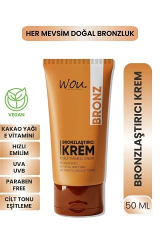 Wou Güneşsiz Bronzlaştırıcı ve Nemlendirici Krem 50ml