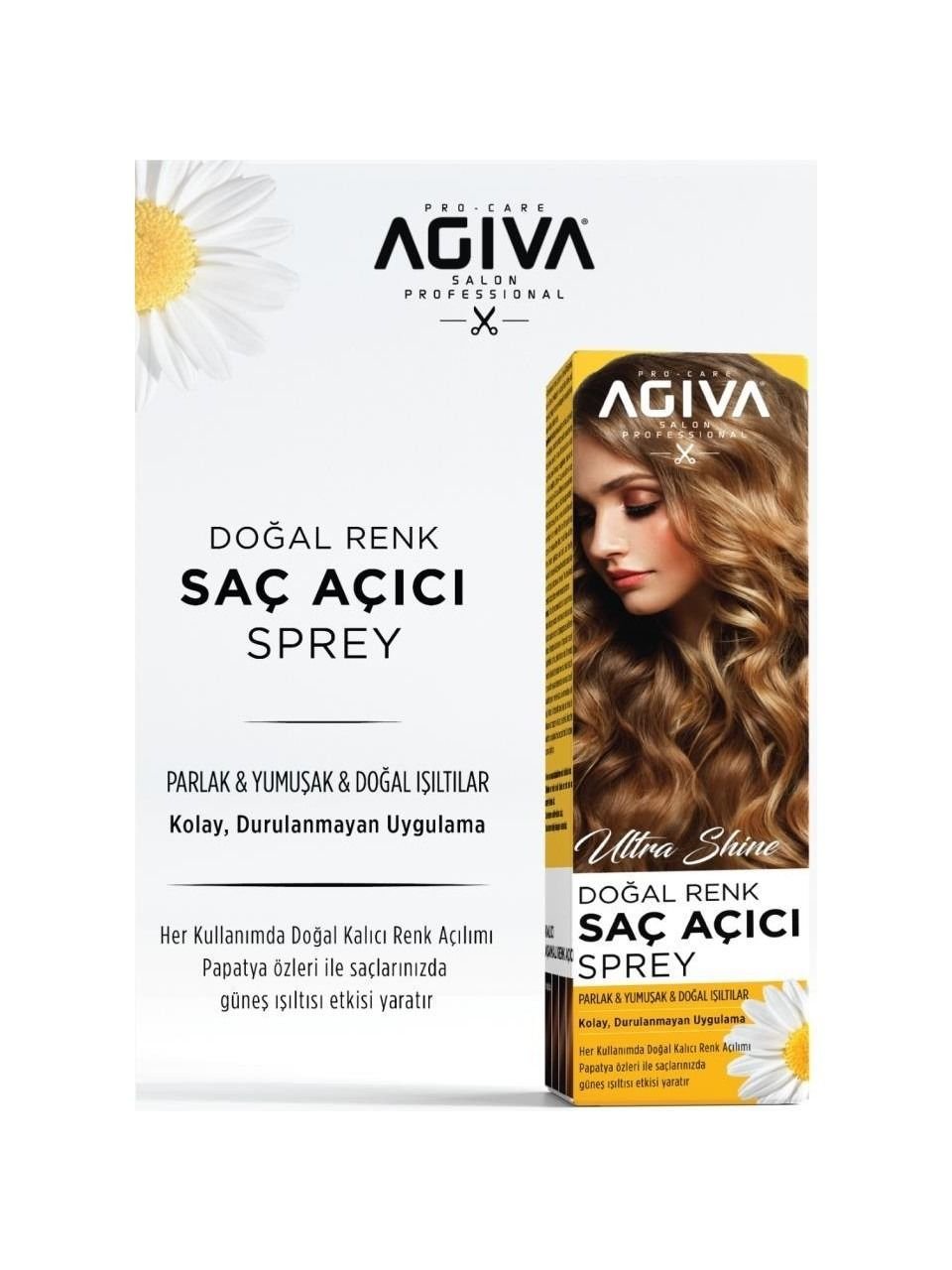 Agiva Ultra Shine Doğal Renk Saç Açıcı Sprey 150ml