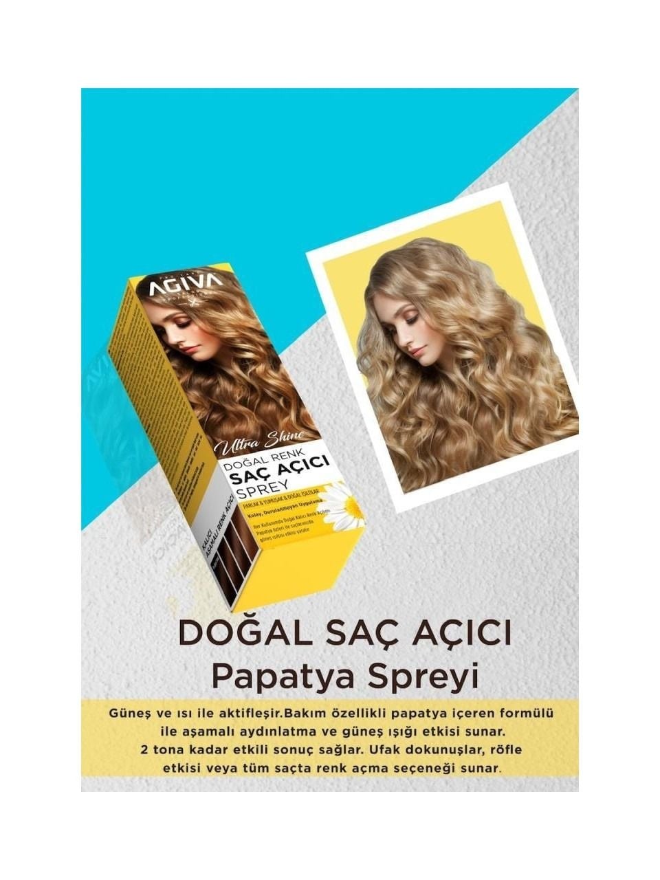 Agiva Ultra Shine Doğal Renk Saç Açıcı Sprey 150ml