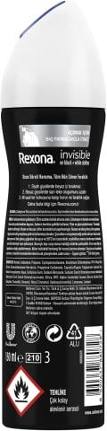 Rexona Invisible Black White Anti-Perspirant Kadın Sprey Deodorant 150ml