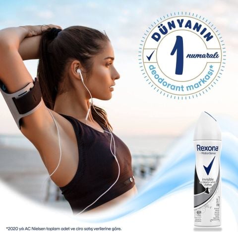 Rexona Invisible Black White Anti-Perspirant Kadın Sprey Deodorant 150ml