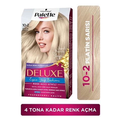 Palette Deluxe Eşsiz Yağ Bakımı Saç Boyası Platin Sarısı 10-2