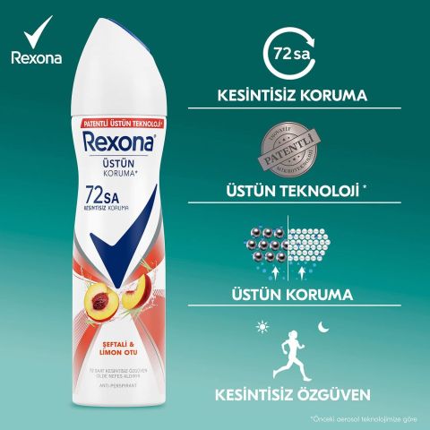 Rexona Şeftali & Limon Otu Kadın Sprey Deodorant 150 ML