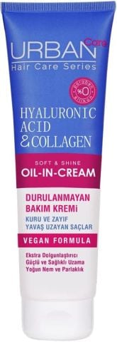 URBAN Care Hyaluronik Asit & Kolajen Kuru ve Cansız Saçlara Özel Durulanmayan Bakım Kremi 150 ml Vegan