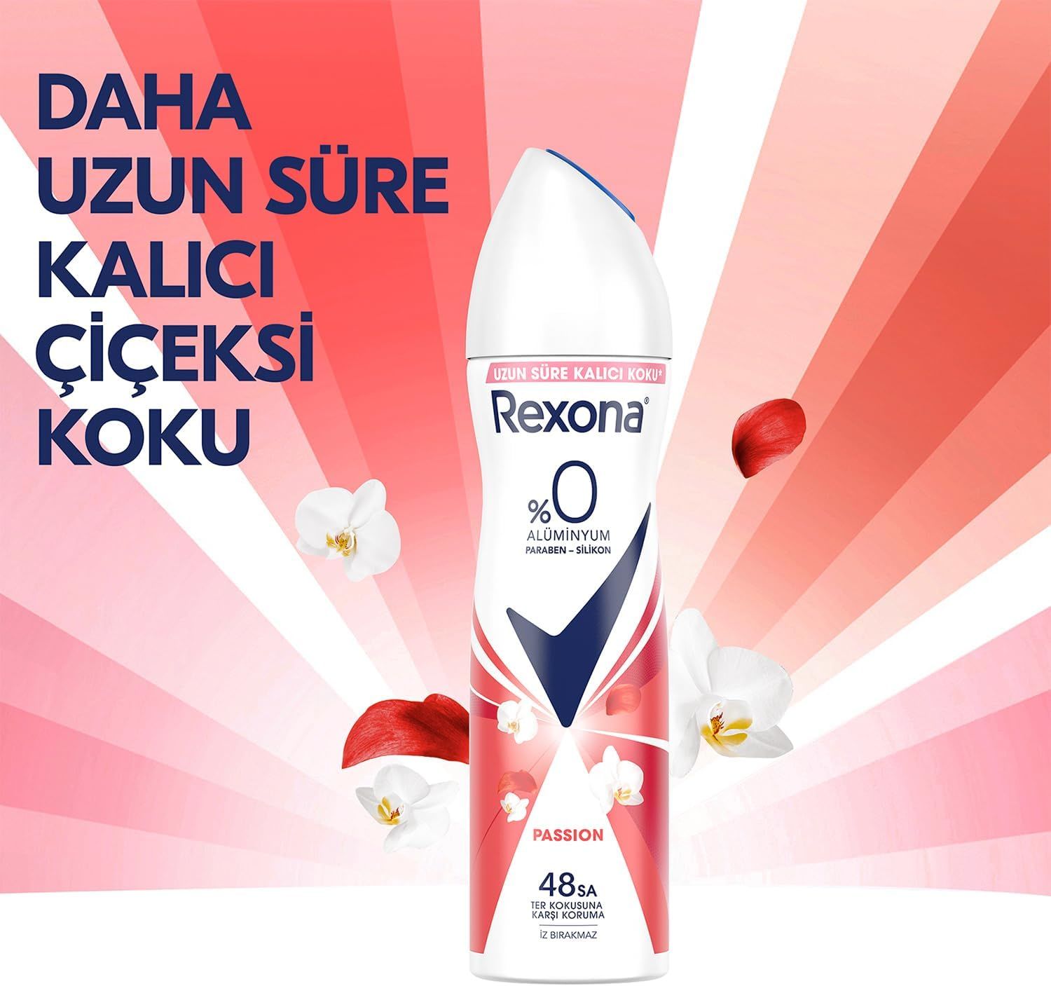 Rexona Passion Kadın Sprey Deodorant %0 Alüminyum 48 Saat Koruma 150ml