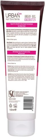 URBAN Care Argan Yağı & Keratin Kolay Kırılan Saçlara Özel Durulanmayan Bakım Kremi 150 ml Vegan