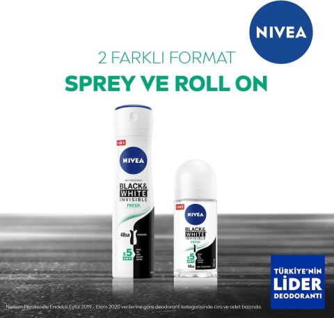 NIVEA Black&White Invisible Fresh Kadın Sprey Deodorant 150ml