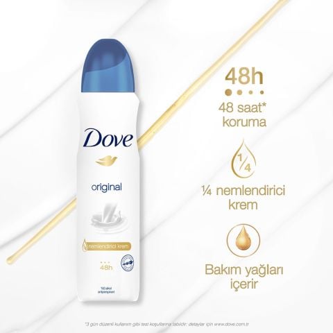 Dove Original Kadın Sprey Deodorant 1/4 Nemlendirici Krem 150 Ml