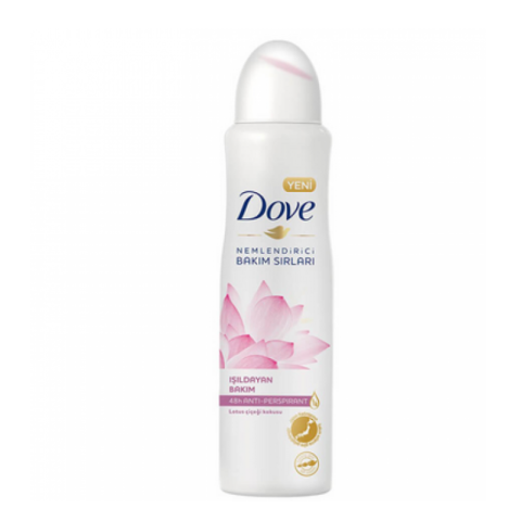 Dove Kadın Deodorant Lotus Çiçeği Kokusu Işıldayan Bakım Nemlendirici, 150 ml
