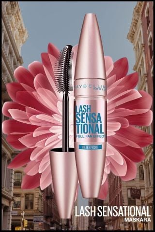 Maybelline New York Lash Sensational Waterproof Suya Dayanıklı Yelpaze Etkili Siyah Maskara