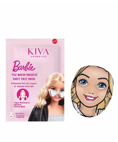 Disney-Kiva Barbie Kağıt Yüz Bakım Maskesi Tek Kullanımlık