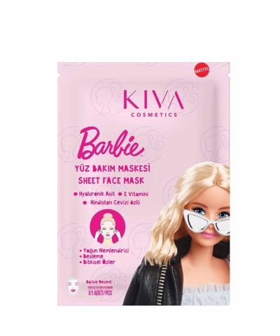 Disney-Kiva Barbie Kağıt Yüz Bakım Maskesi Tek Kullanımlık