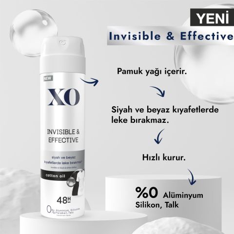 Xo Invisible & Effective Kadın Deodorant 150Ml