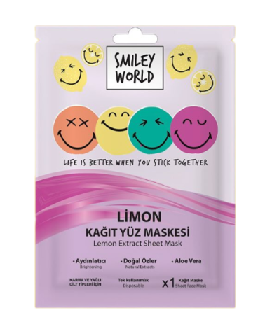 Disney-Kiva Smiley World Kağıt Yüz Bakım Maskesi Tek Kullanımlık