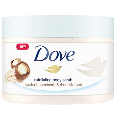 Dove Vücut Peelingi Macademia Fındığı & Pirinç Sütü 225 ml