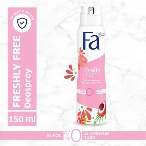 Fa Freshly Free Greyfurt & Liçi Kadın Sprey Deodorant 150ml