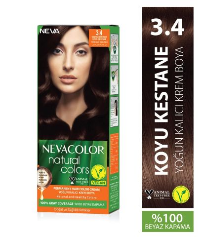 Neva Color Saç Boyası Seti 3.4 Koyu Kestane