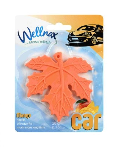 Wellnax Yaprak Desenli Oto Ferahlatıcı Koku Mango