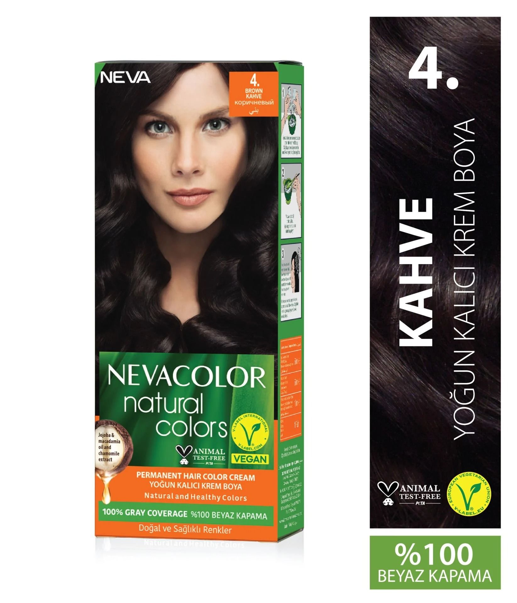 Neva Color Saç Boyası Seti 4 Kahve