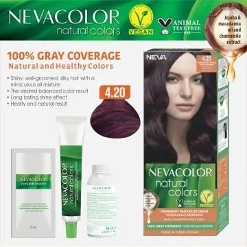 Neva Color Saç Boyası Seti 4.20 Patlıcan Moru