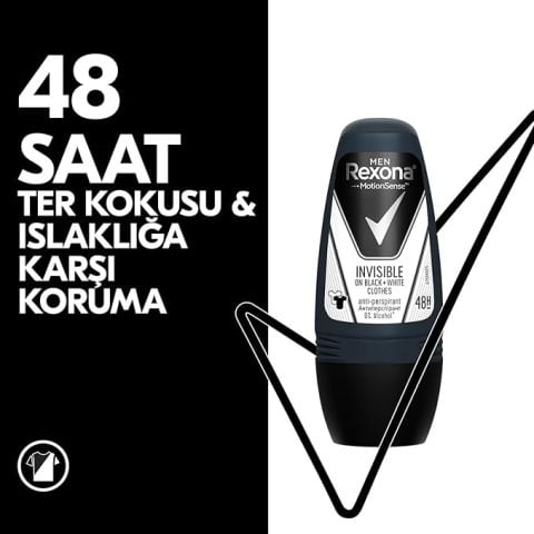 Rexona Men MotionSense Invisible On Black&White Clothes Erkek Roll On 50ml