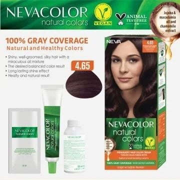 Neva Color Natural 4.65 Akaju Kızıl Kahve Saç Boyası