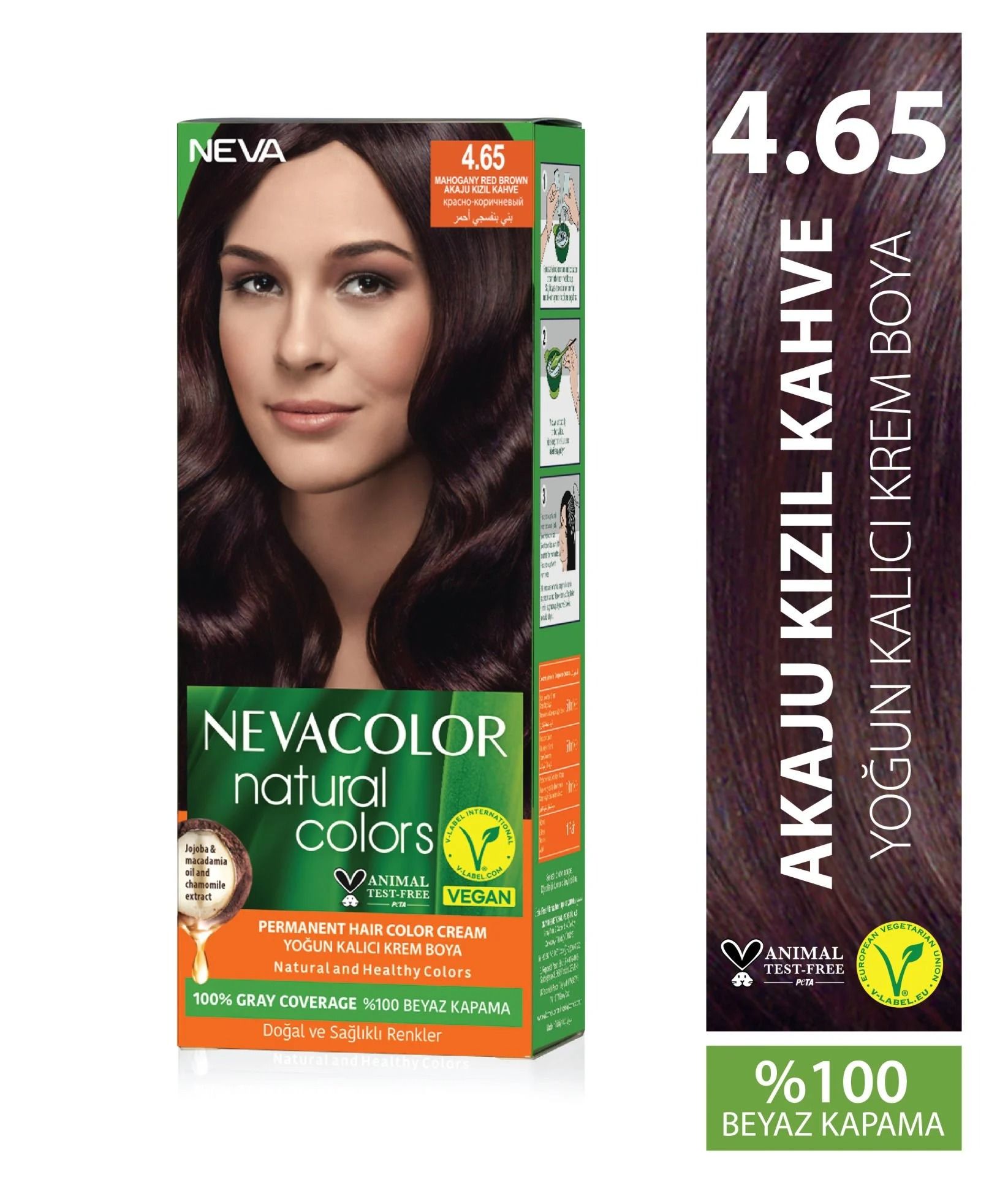 Neva Color Natural 4.65 Akaju Kızıl Kahve Saç Boyası