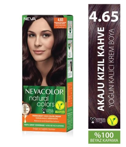 Neva Color Natural 4.65 Akaju Kızıl Kahve Saç Boyası