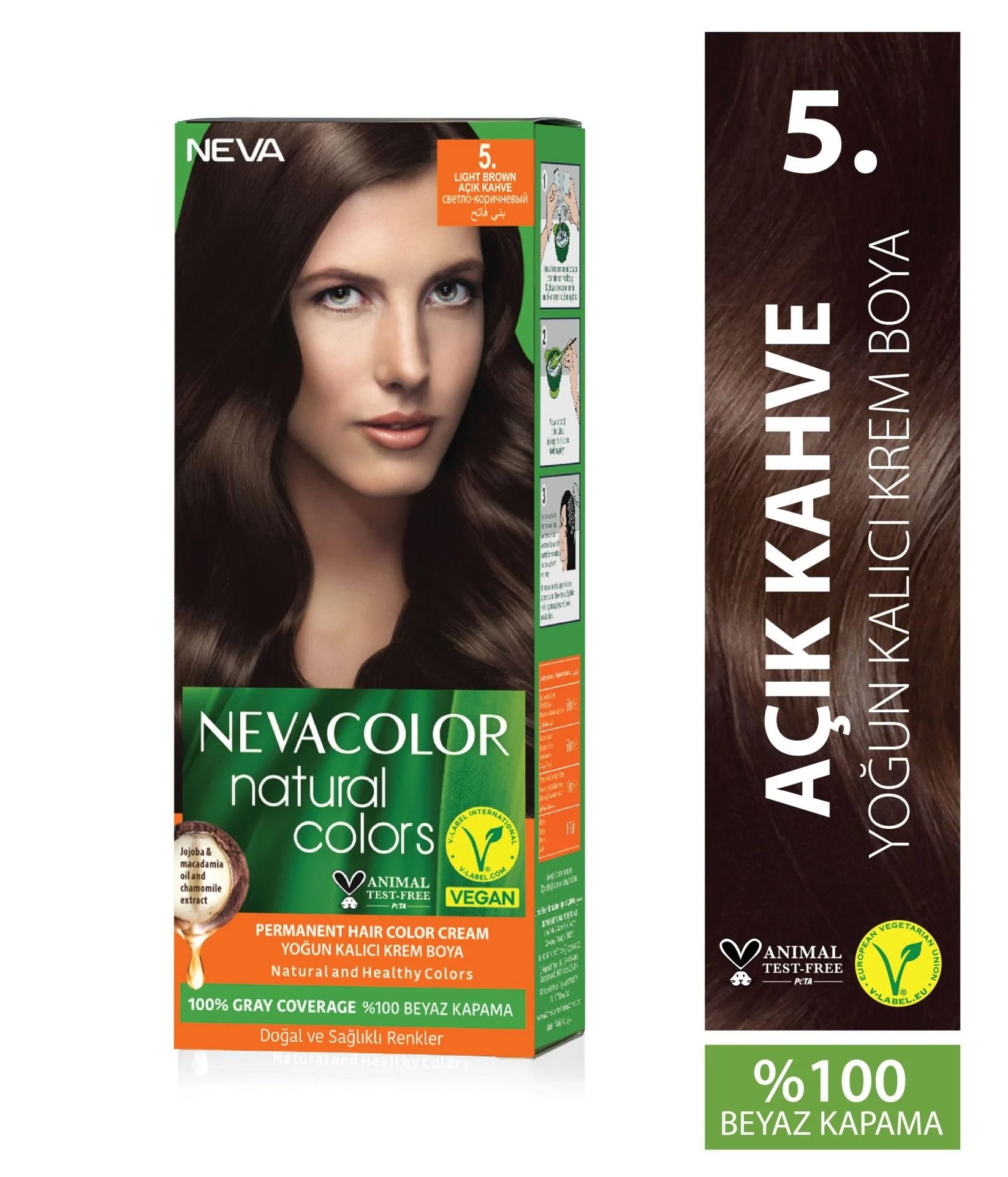 Neva Color Saç Boyası Seti 5 Açık Kahve
