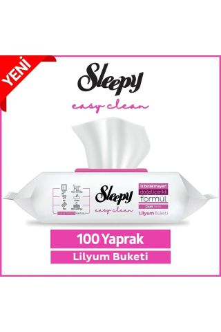 Sleepy Easy Clean Lilyum Buketi Yüzey Temizlik Havlusu 100 Yaprak