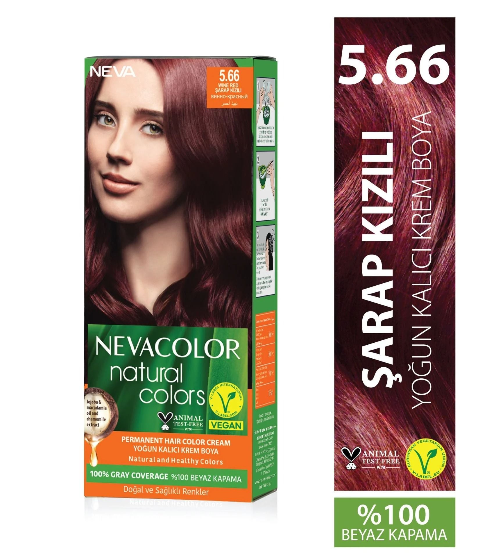 Neva Color Saç Boyası Seti 5.66 Şarap Kızılı