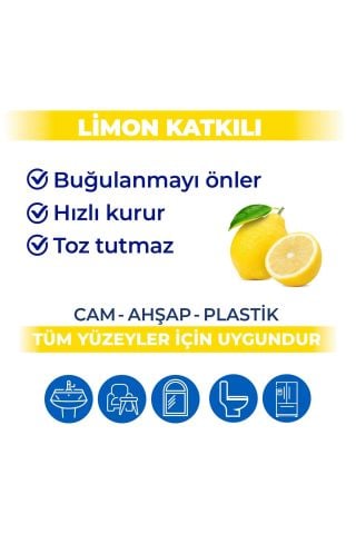 Bingo Pratik Limon Kokulu Çok Amaçlı Yüzey Temizlik Havlusu 96 Adet
