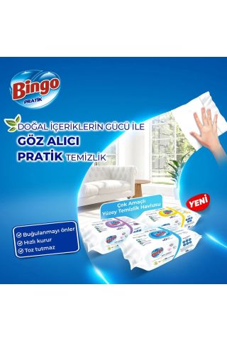 Bingo Pratik Limon Kokulu Çok Amaçlı Yüzey Temizlik Havlusu 96 Adet