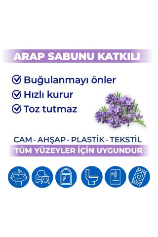 Bingo Pratik Lavanta Kokulu Çok Amaçlı Yüzey Temizlik Havlusu Arap Sabunu Katkılı 96 Adet