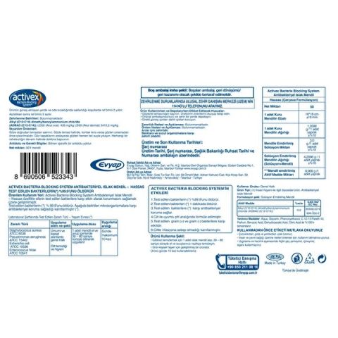Activex Antibakteriyel Islak Mendil Hassas 50 Yaprak
