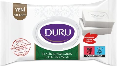 Duru Beyaz Sabun Kokulu Islak Mendil 50 Adet