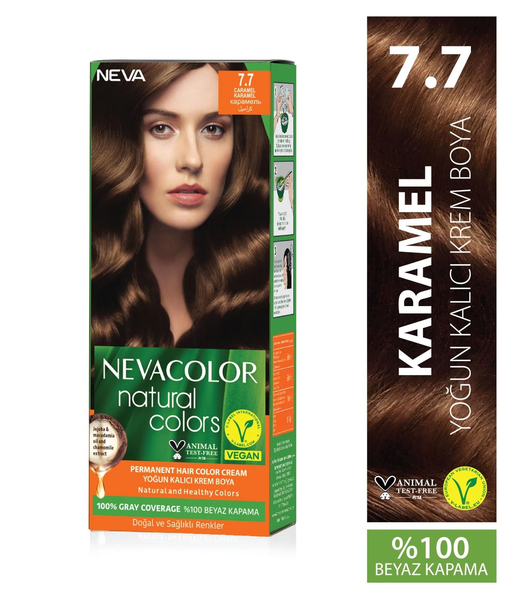 Neva Color Saç Boyası Seti 7.7 Karamel