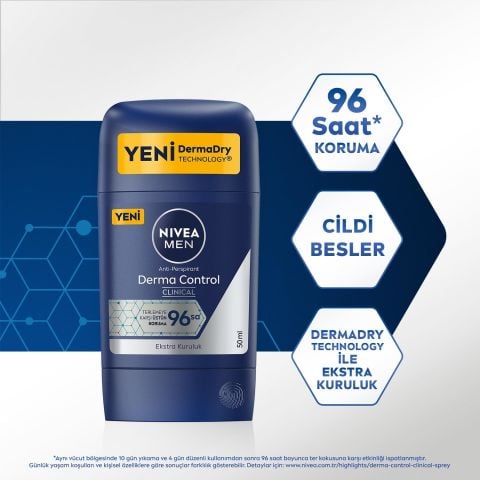 NIVEA MEN Derma Control Clinical Erkek Stick Deodorant 50 ml